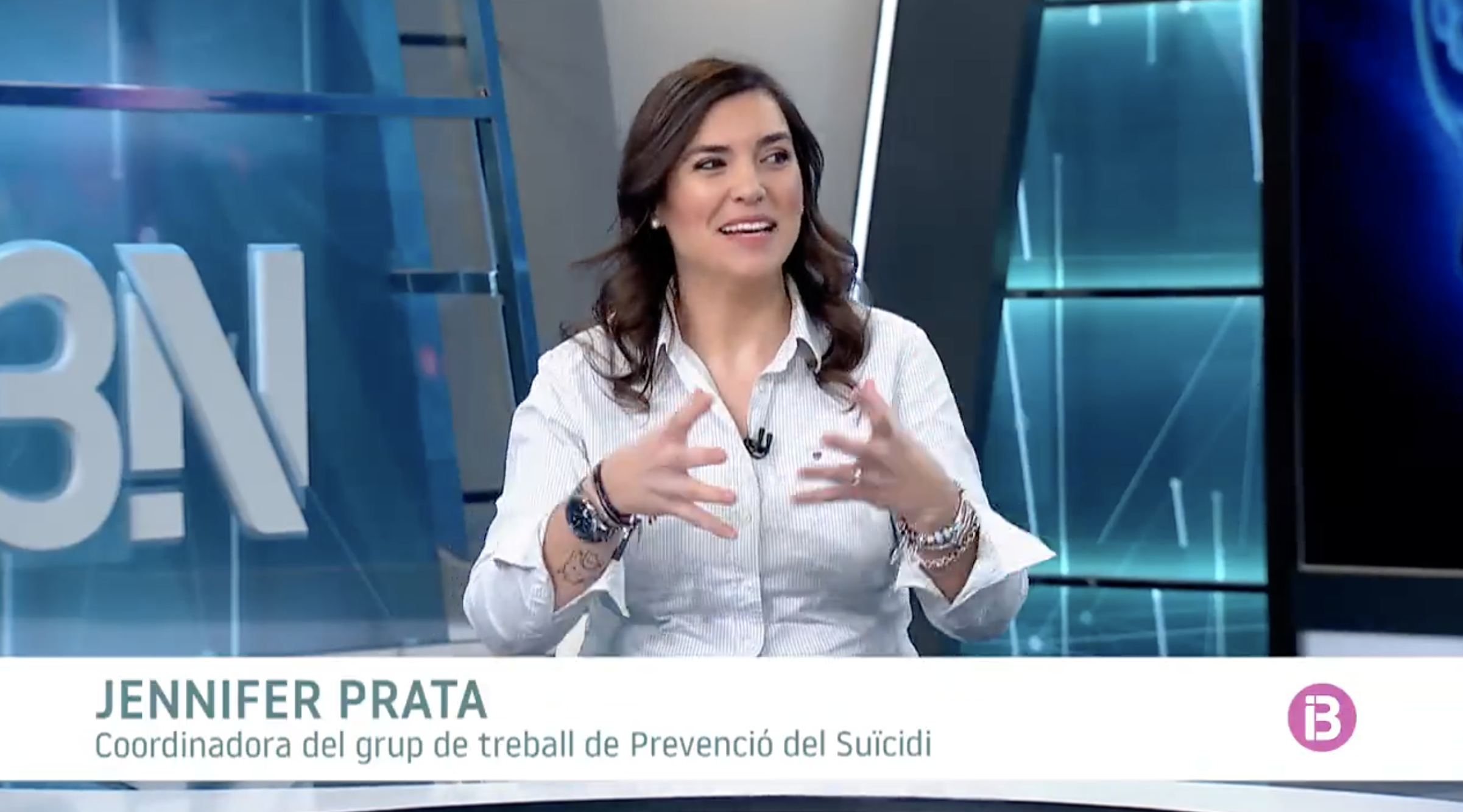  Jennifer Prata participación en IB3 Notícies Matí: Hablando sobre la Prevención del Suicidio.
